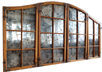 okno z kompozycją z postarzanych luster |      wykończenie na bazie LP3