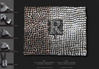 RF1 | silver leaves on black background, patinated -OX13
